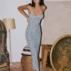 Anya Vintage Floral Bustier Maxi Dress