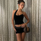 Mila Chain Detail Mini Skirt Set