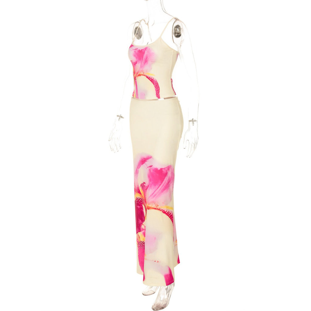 Floral Print Cami Top & Maxi Skirt Set