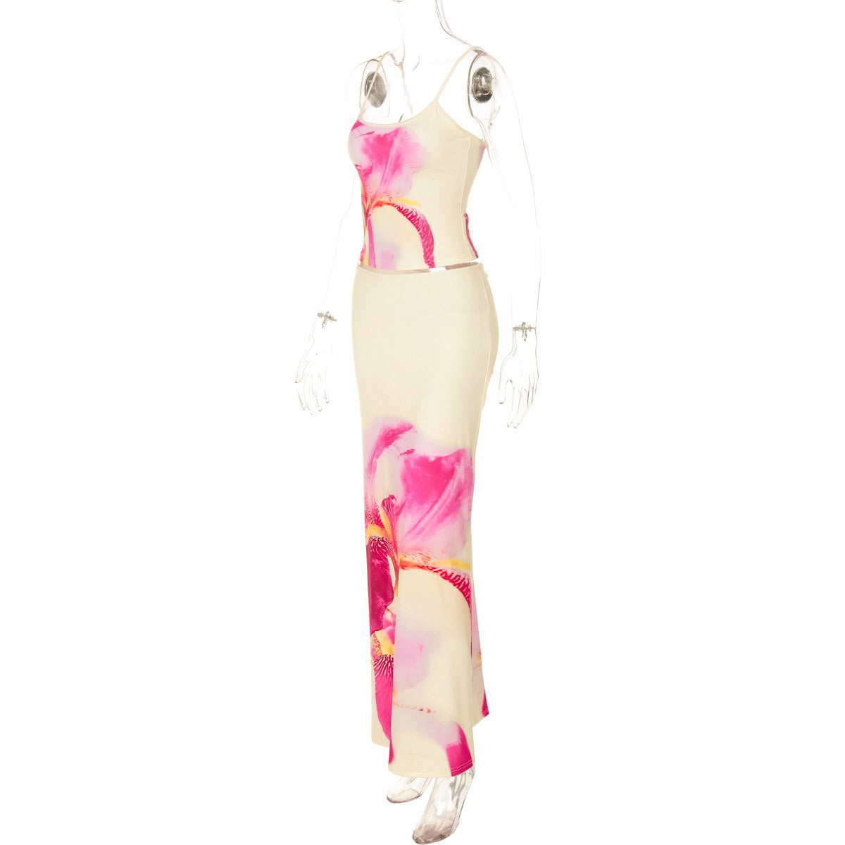 Floral Print Cami Top & Maxi Skirt Set
