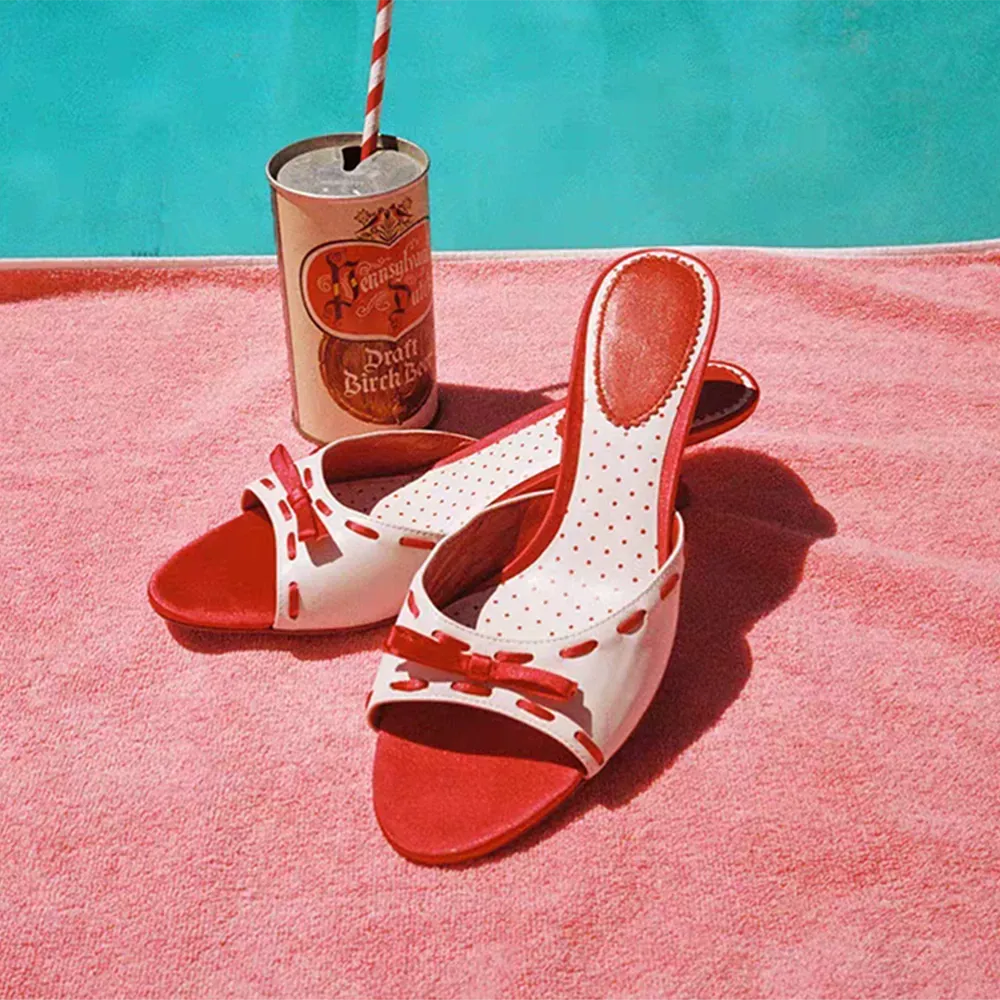 Mira Bow Leather Mules