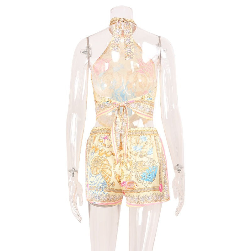 Ilya Seashell Scarf Top & Shorts Set