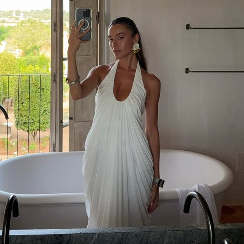 Salma Draped Halter Maxi Dress