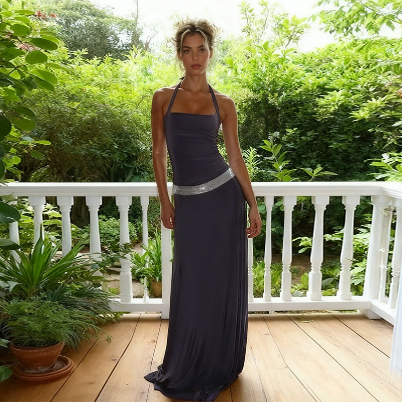 Ysena Sequin Waist Maxi Dress