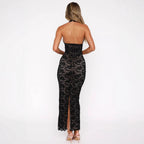 Katya Lace Halter Maxi Dress
