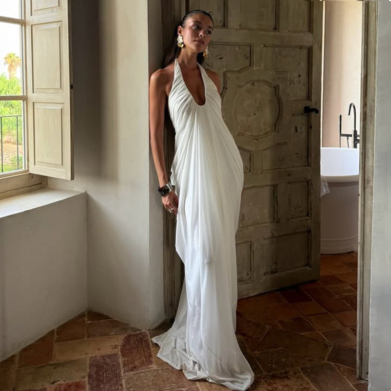 Salma Draped Halter Maxi Dress