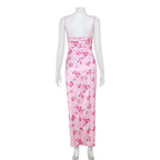 Mirenza Pink Rose Floral Maxi Dress