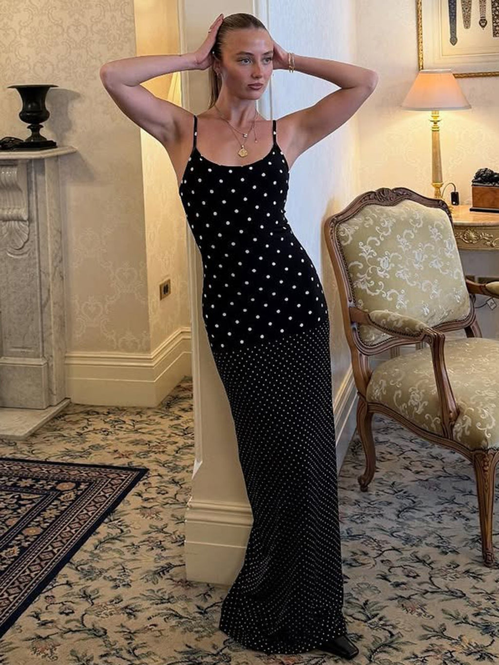 Polka Dot Cami Maxi Dress