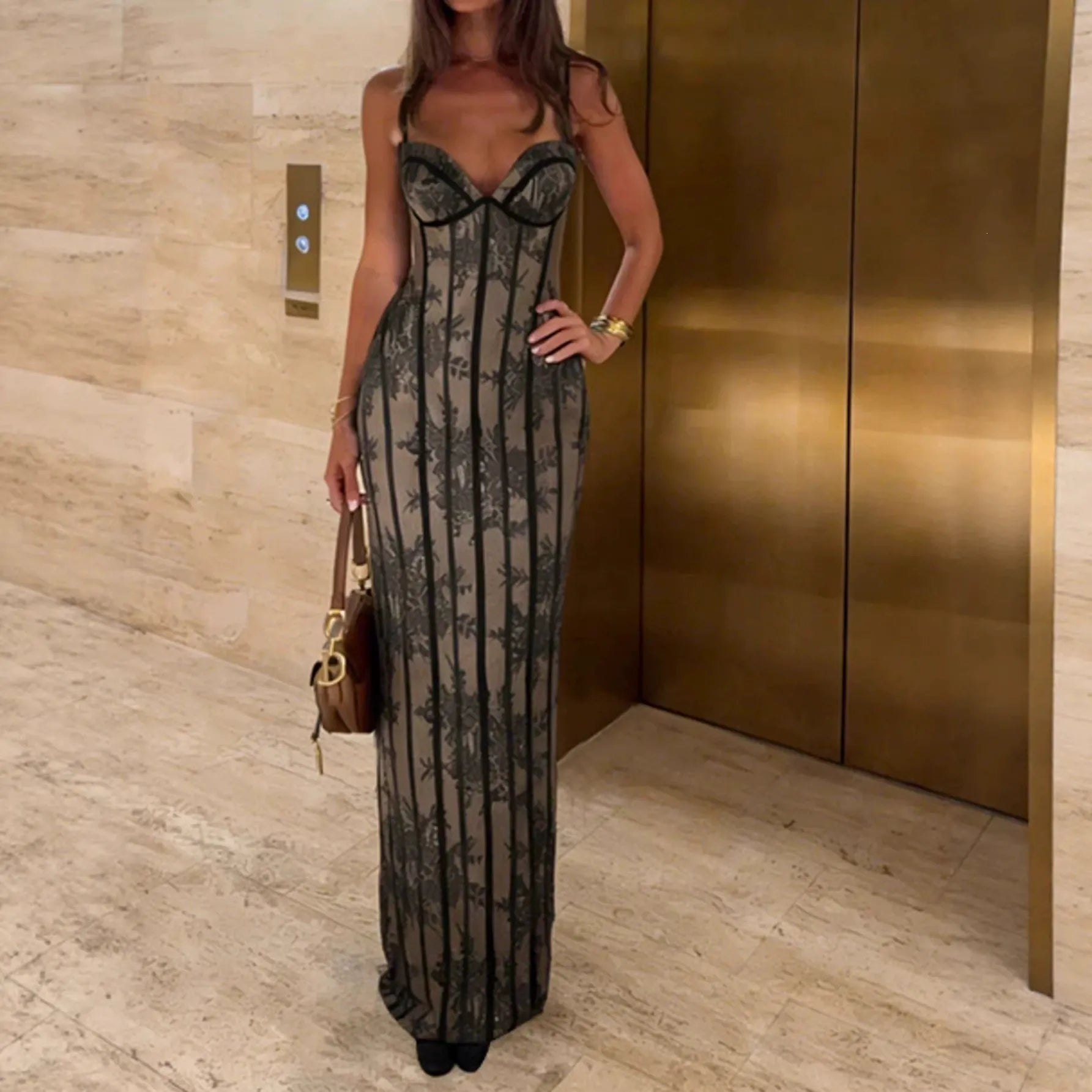 Alvessa Lace Corset Maxi Dress
