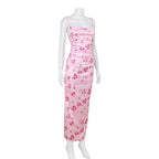 Mirenza Pink Rose Floral Maxi Dress