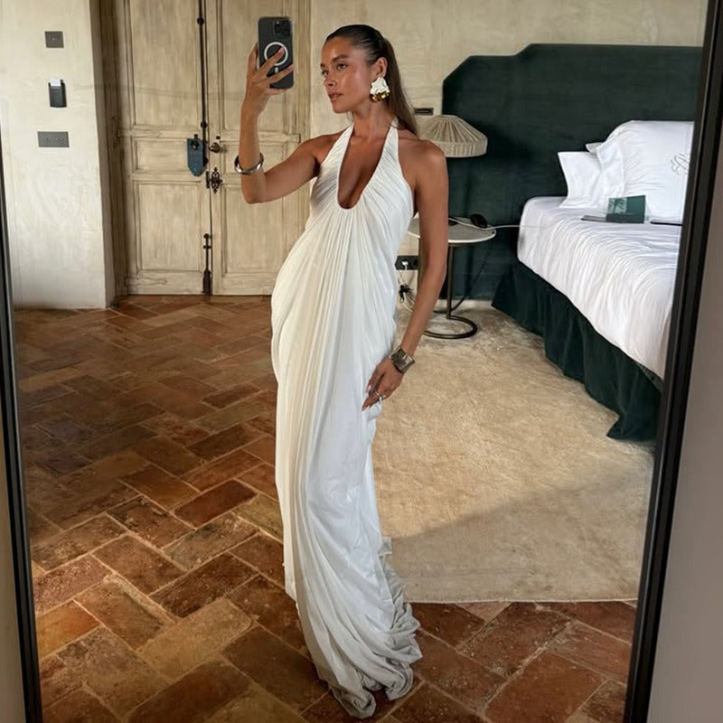 Salma Draped Halter Maxi Dress