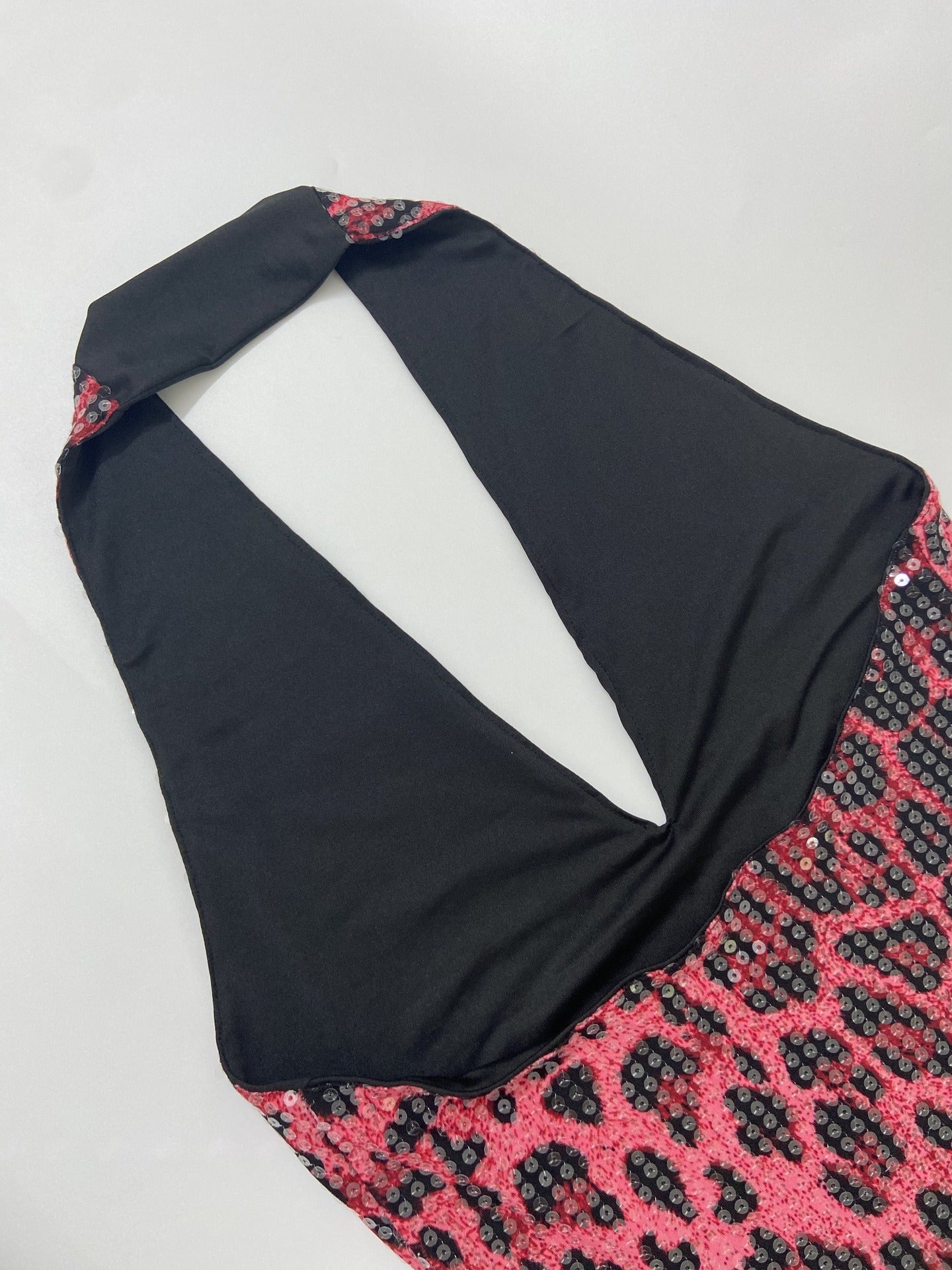 Ivy Sequin Leopard Halter Mini Dress