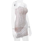 Mina Lace Corset Drape Mini Dress