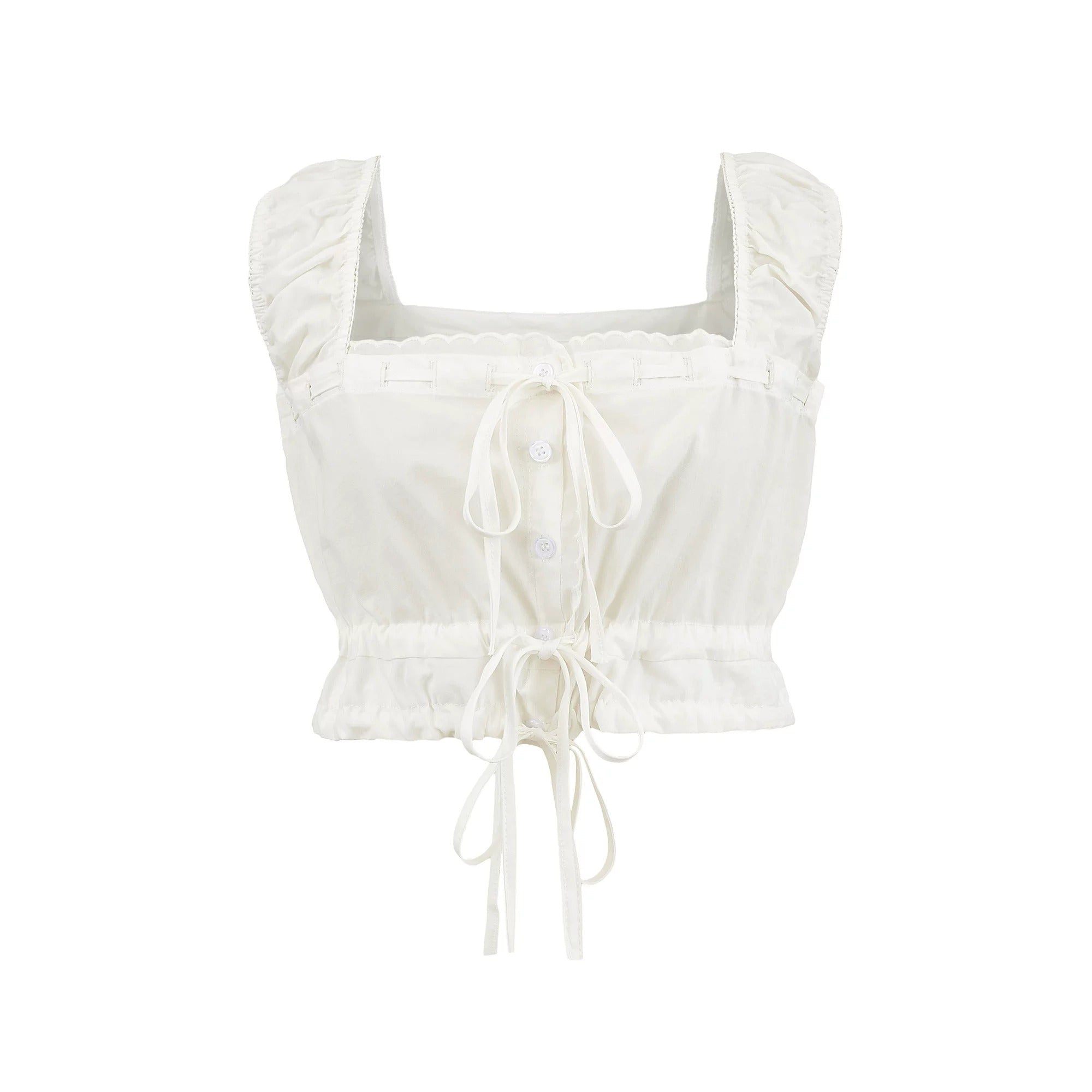 Ingrid Tie-Front Crop Top & Ruffle Shorts Set