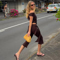 Lily Draped Flare Capri Pants