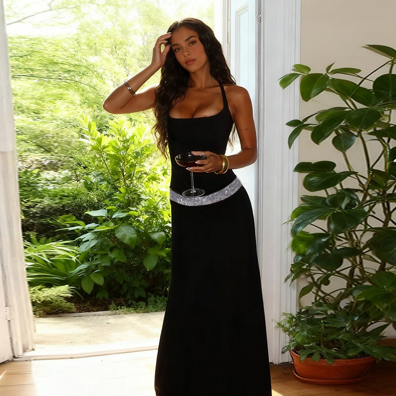 Ysena Sequin Waist Maxi Dress