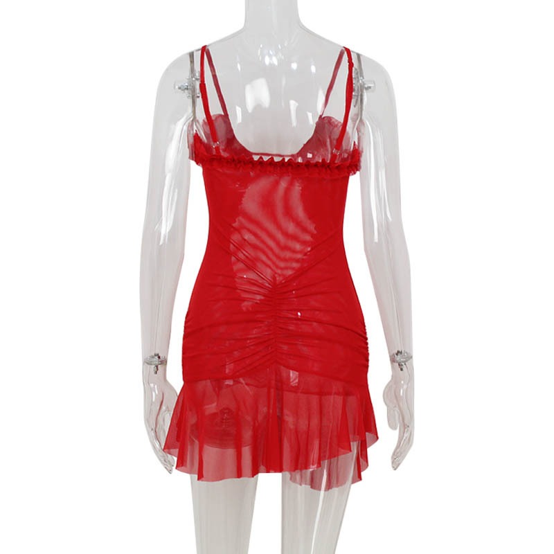 Rovena Mesh Cut-Out Mini Dress