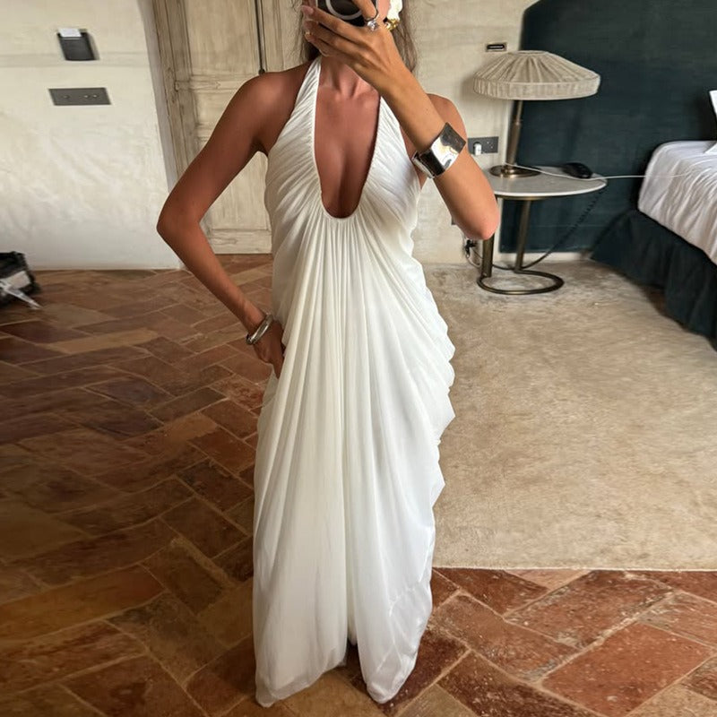 Salma Draped Halter Maxi Dress