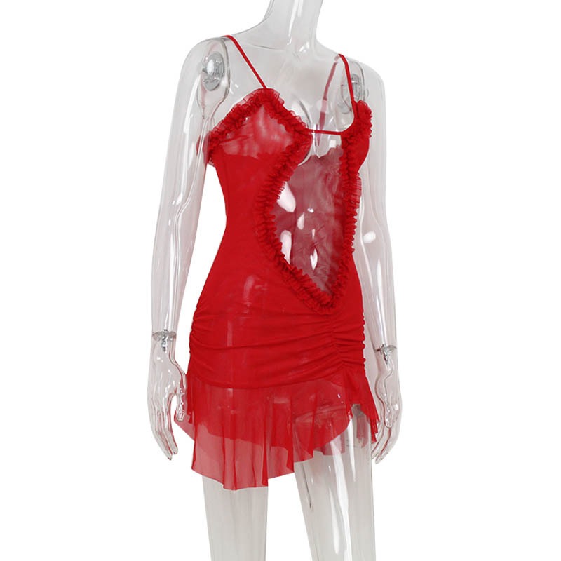 Rovena Mesh Cut-Out Mini Dress