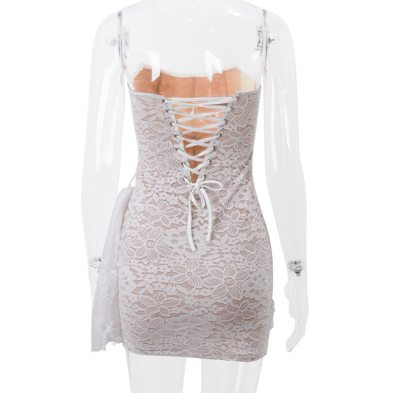Mina Lace Corset Drape Mini Dress