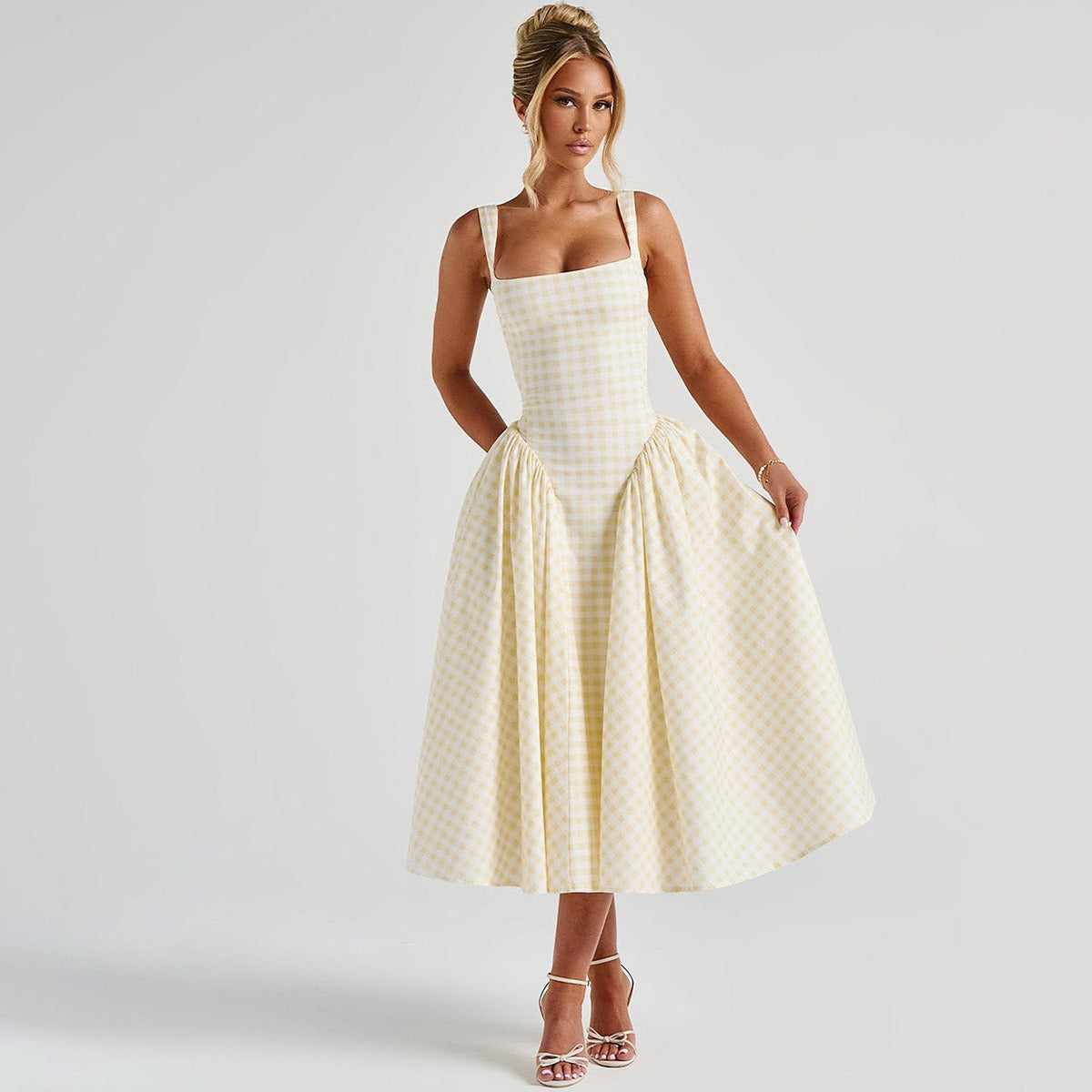 Althea Gingham Midi Dress