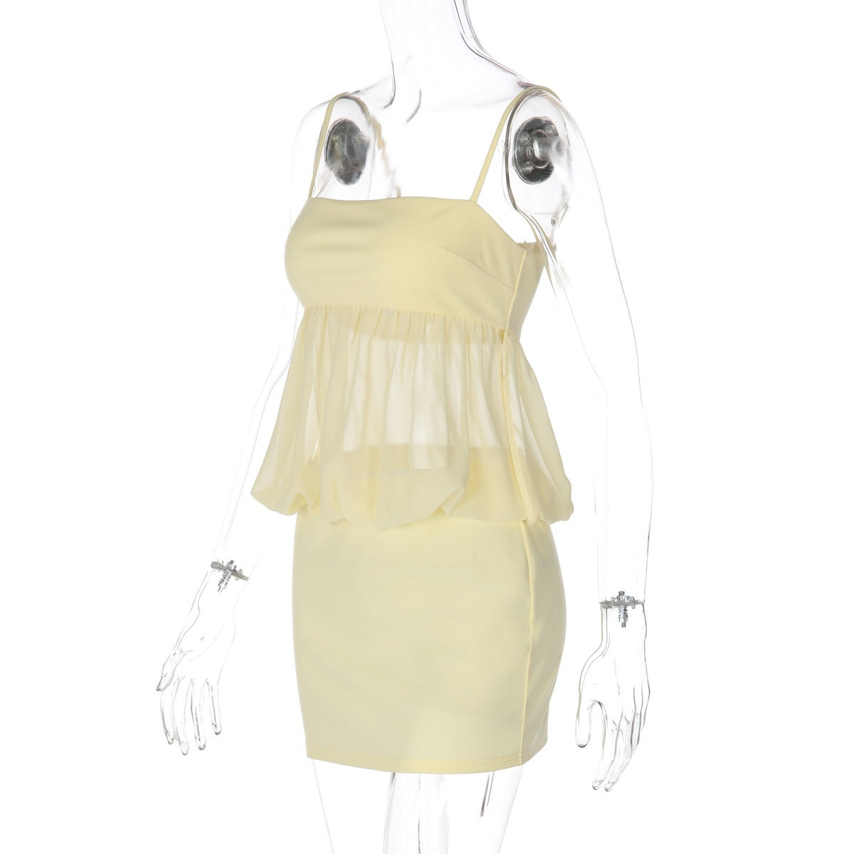 Layered Sheer Cami Mini Dress