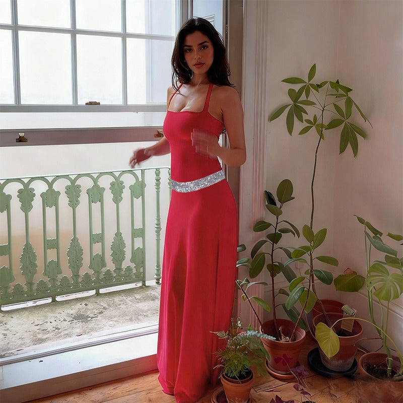 Ysena Sequin Waist Maxi Dress