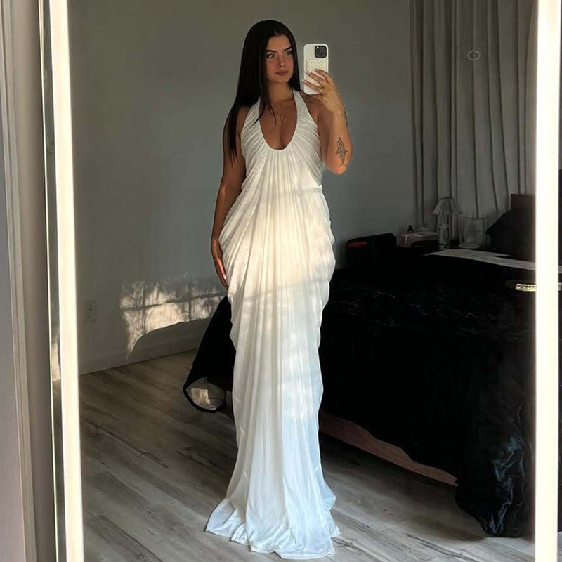 Salma Draped Halter Maxi Dress