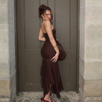 Xiu Strapless Mesh Maxi Dress