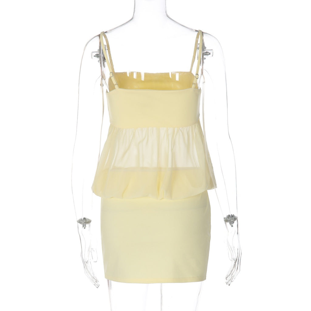 Layered Sheer Cami Mini Dress