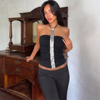 Yasmin Sequin Trim Halter Tube Top
