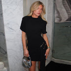 Buckle Detail Draped Mini Dress