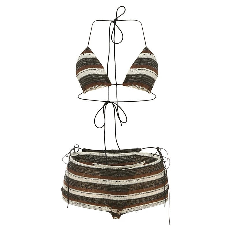 Briar Striped Tie-Front Bikini Set