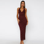 Katya Lace Halter Maxi Dress