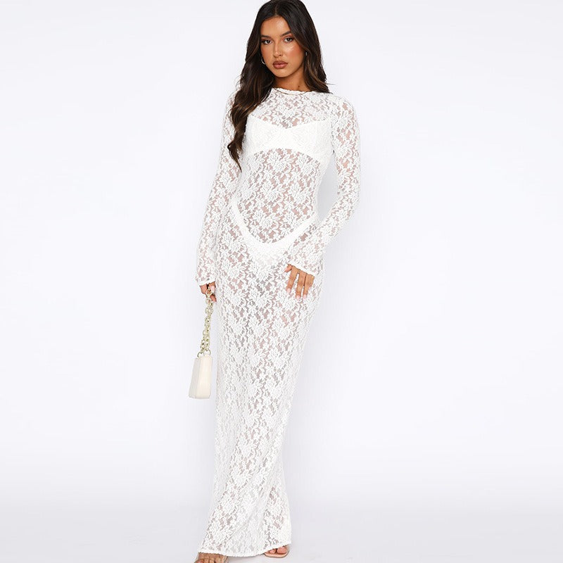 Sora Sheer Lace Maxi Dress