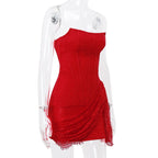 Mina Lace Corset Drape Mini Dress