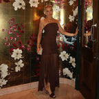 Xiu Strapless Mesh Maxi Dress