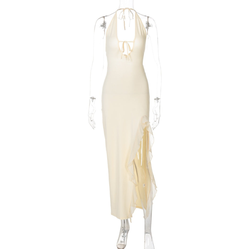 Veda Halter Slit Maxi Dress