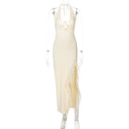 Veda Halter Slit Maxi Dress