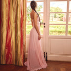 Isolde Pink Plunge Maxi Dress