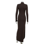 Talia Drape High-Neck Maxi Dress
