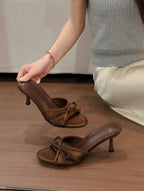 Veronica Bow-Detail Heeled Mules