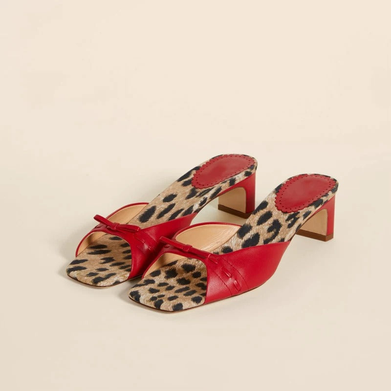 Reverie Retro Gingham Bow Mules