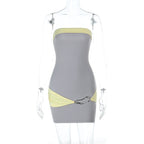 Elvare Strapless Contrast Mini Dress