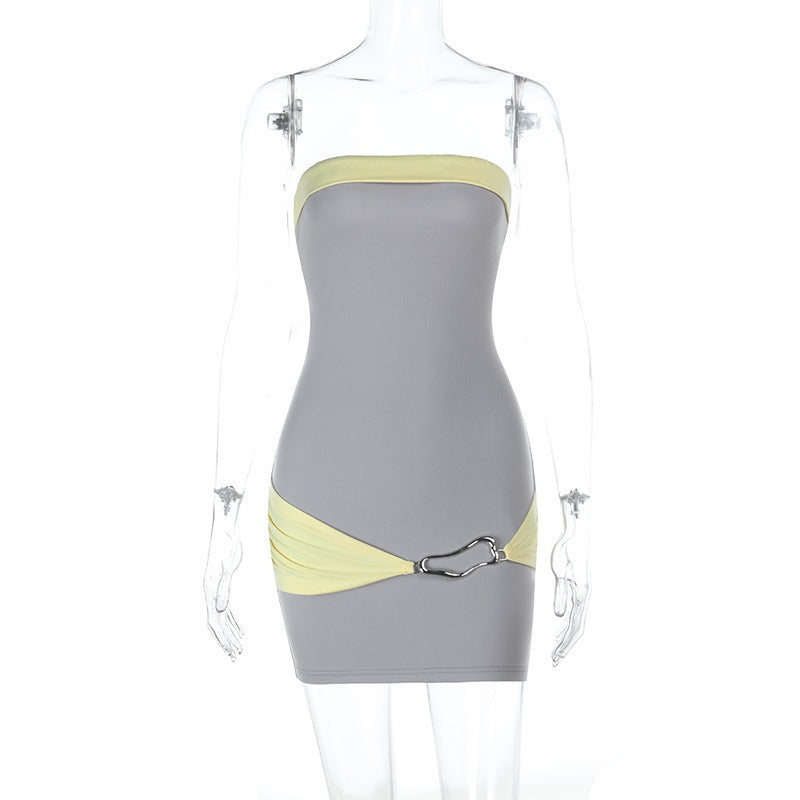 Elvare Strapless Contrast Mini Dress