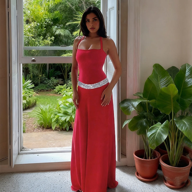 Ysena Sequin Waist Maxi Dress