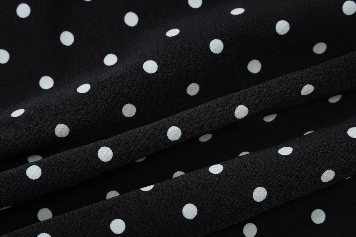 Polka Dot Scarf Detail Maxi Dress