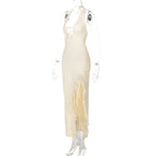 Veda Halter Slit Maxi Dress