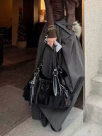 Xenia Vintage Waxed Leather Motorcycle Tote Bag
