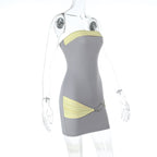 Elvare Strapless Contrast Mini Dress